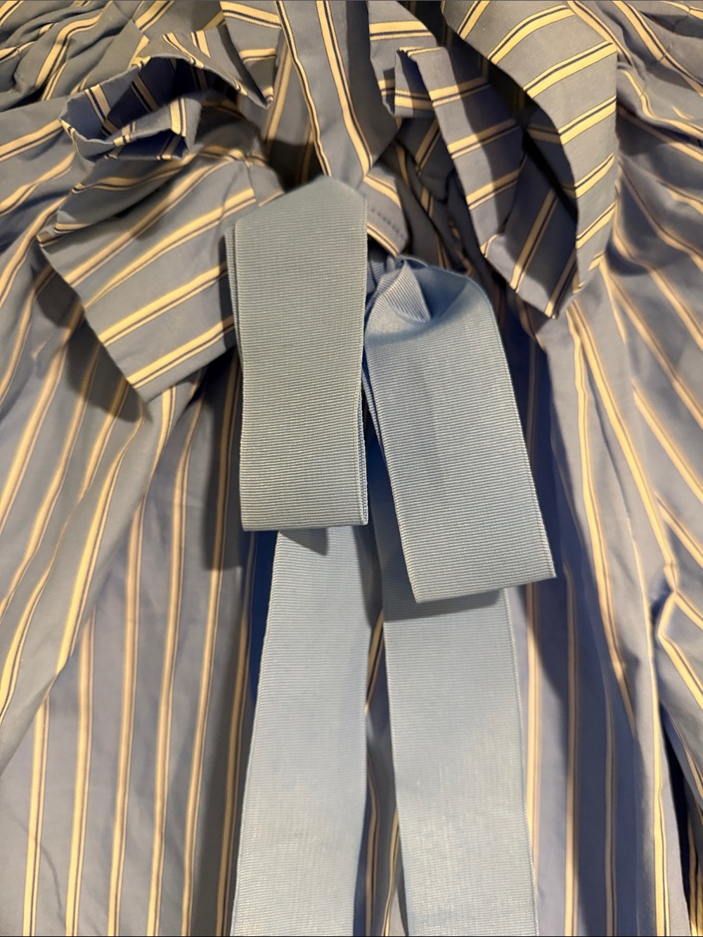 Blue Striped Bow-Tie Blouse - Picture 2 of 8